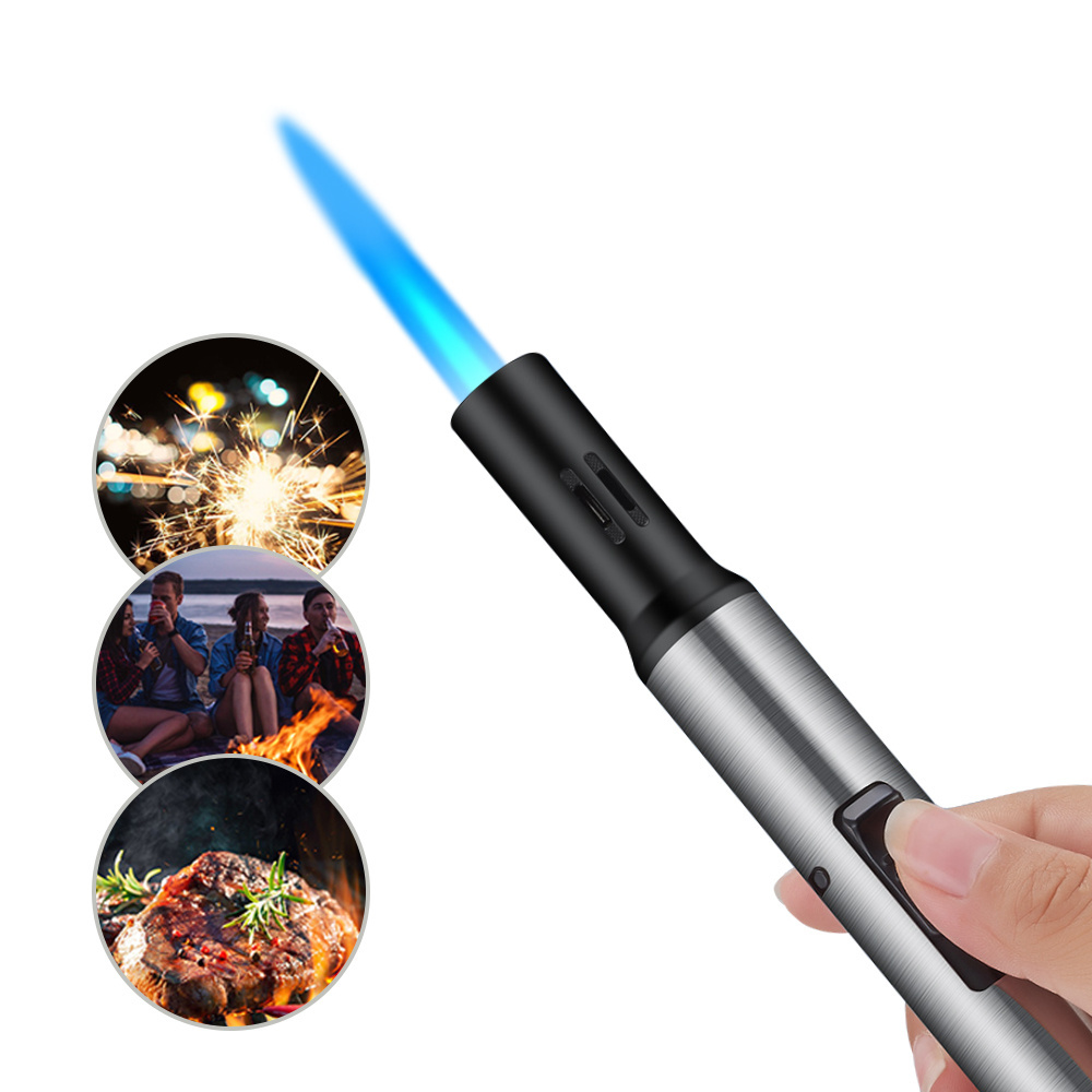 Portable mini Pen gas Lighter BBQ Baking lighter blue flame refillable Jet Torch lighter