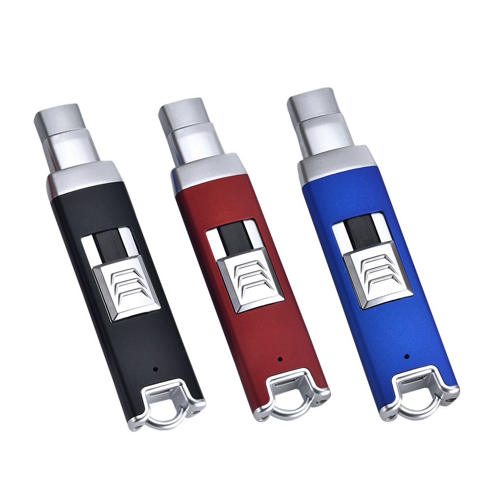 Custom Logo Windproof Double Safety Coil Mini Arc Lighter Flameless Electric Lighter Usb Rechargeable Electronic Zinc Alloy