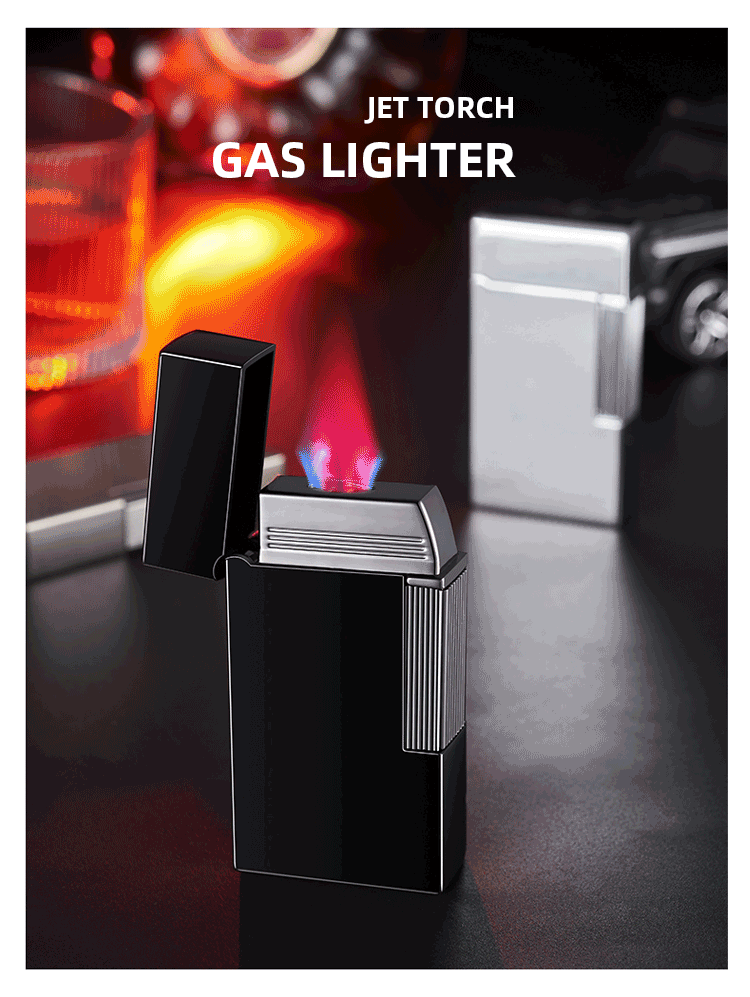 Manufacturer Red Flame Cigar Turbo windproof lighter Retro Refillable Butane Gas Lighter Jet torch gas lighter