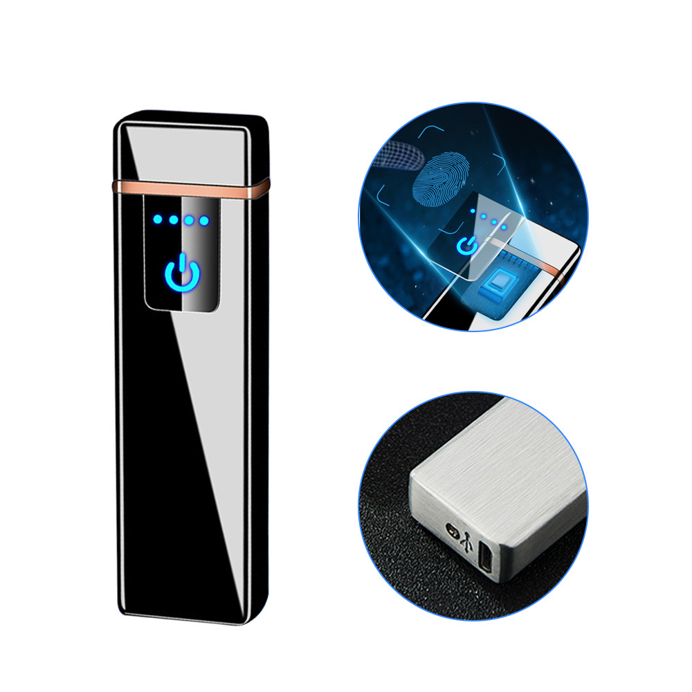 Hot Electronic Lighter Usb Rechargeable Flameless Electric Windproof Dual Arc Lighter for Camping Metal USB Charger Modern Flint