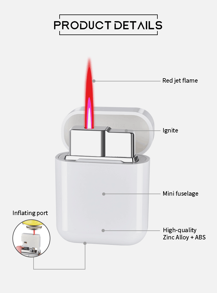 Custom portable windproof Open Flame butane lighter Red Jet Flame Mini Fuselage Torch Gas lighter