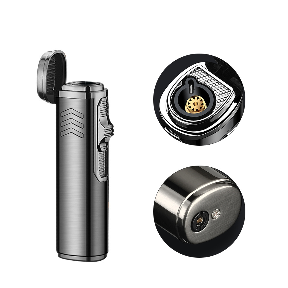 Metal Windproof Adjustable Flame and Refillable Fuel Custom cigar lighter Butane Gas Lighter Jet Single Torch Lighter