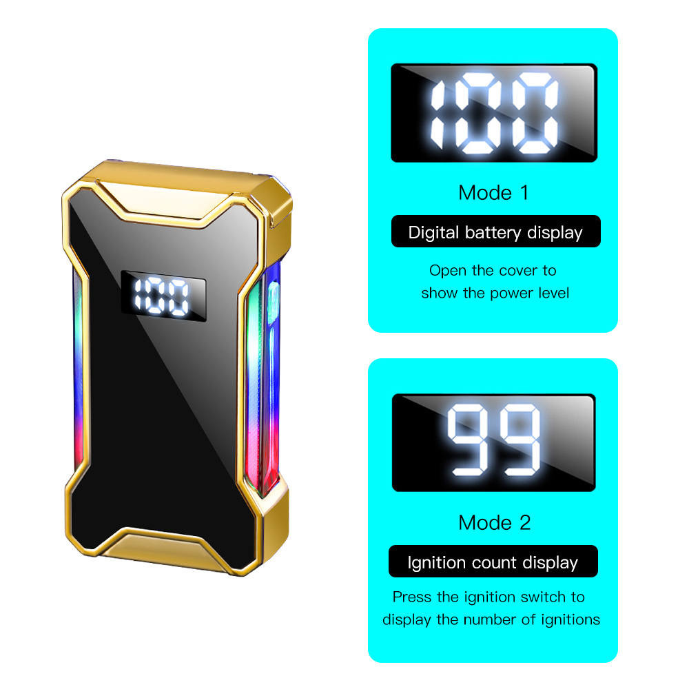 Cigarette Accessories Fashion new Usb Gold bar shape Butane gas lighters