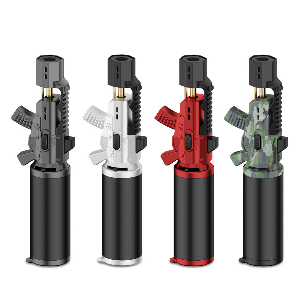 Windproof straight Gun Style Mini Jet Lighter Windproof Refilling Adjustable Butane Torch Lighters