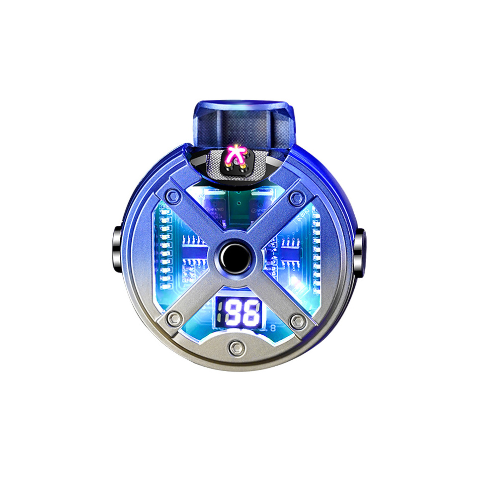 Cigarette Accessories Fashion new Blue Round shape Butane gas lighters with gyroscope