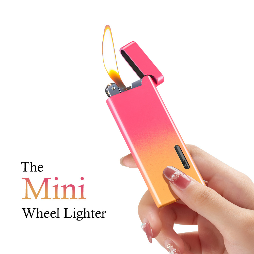 Wheel Sand Lighter Gas Refill Flint Oblique Fire Soft Flame Cigar Lighter Logo Color Matching Metal Customized Cigarettes Modern