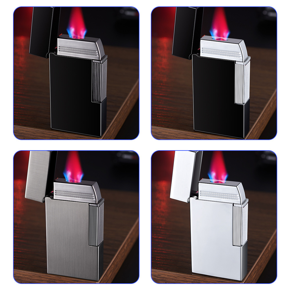 Manufacturer Red Flame Cigar Turbo windproof lighter Retro Refillable Butane Gas Lighter Jet torch gas lighter