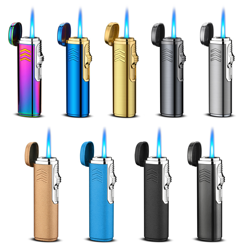 Metal Windproof Adjustable Flame and Refillable Fuel Custom cigar lighter Butane Gas Lighter Jet Single Torch Lighter