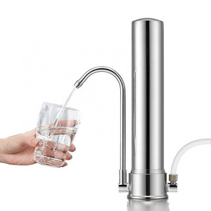 Stainless Steel Countertop Faucet Water Filter Cleanable Free Installation Single-stage Water Purifier Ceramic Water Purifier