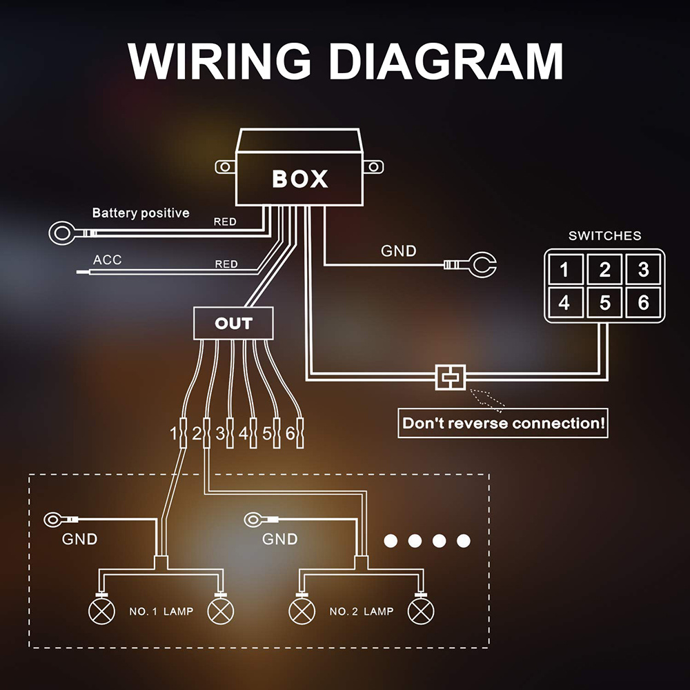 Car Parts Accessories 12V  Switch Control Panel General model car control box,Petrol version Control BOX 6 Switch Panel