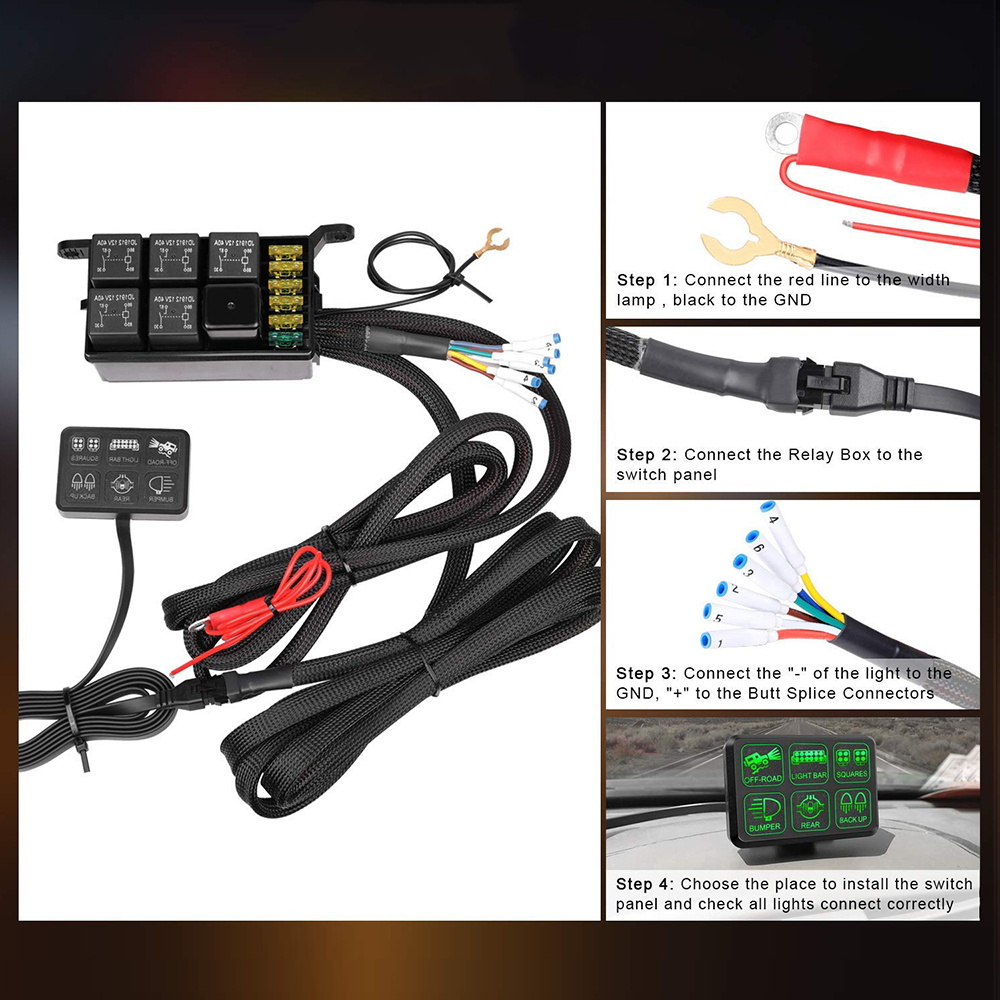 Car Parts Accessories 12V  Switch Control Panel General model car control box,Petrol version Control BOX 6 Switch Panel