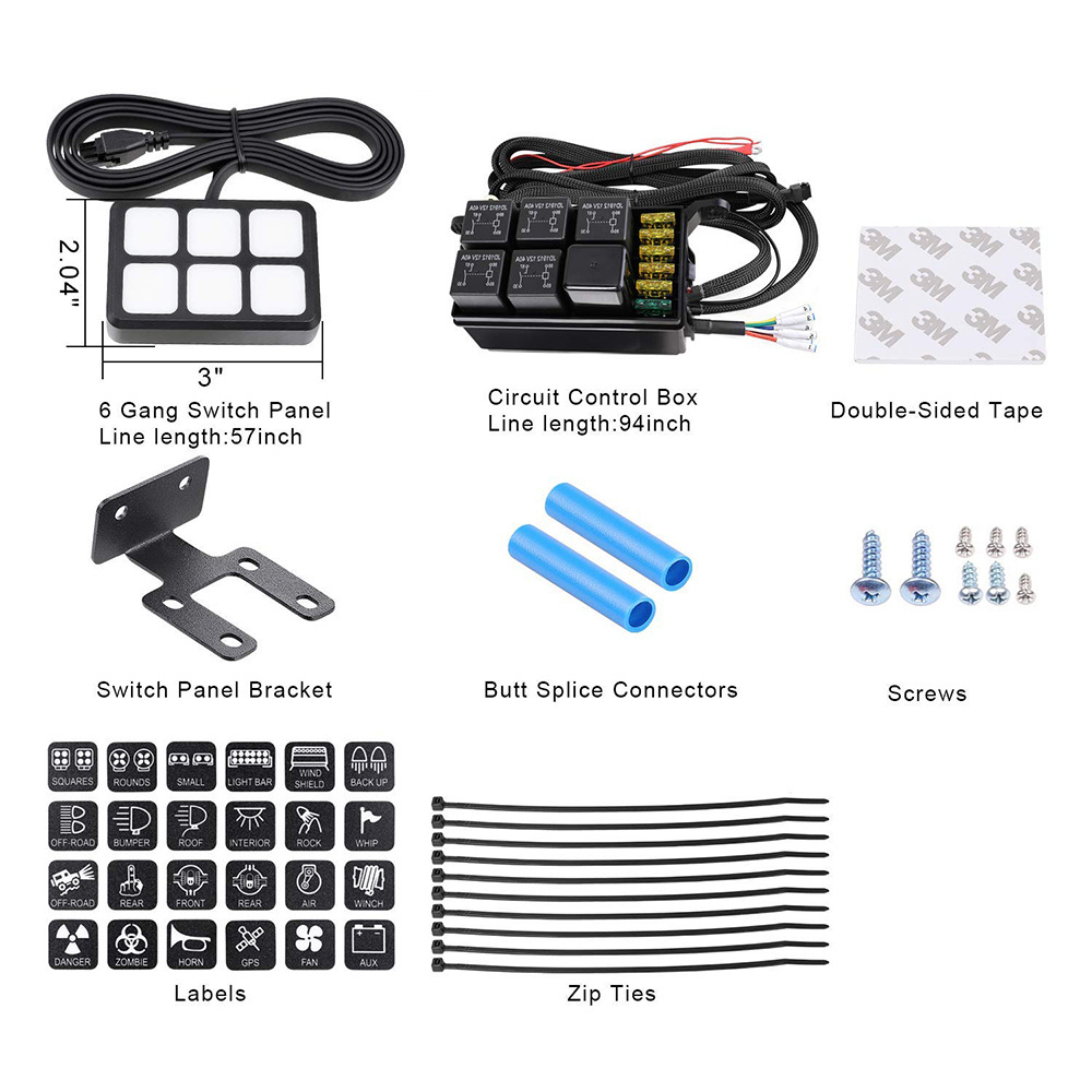 Car Parts Accessories 12V  Switch Control Panel General model car control box,Petrol version Control BOX 6 Switch Panel