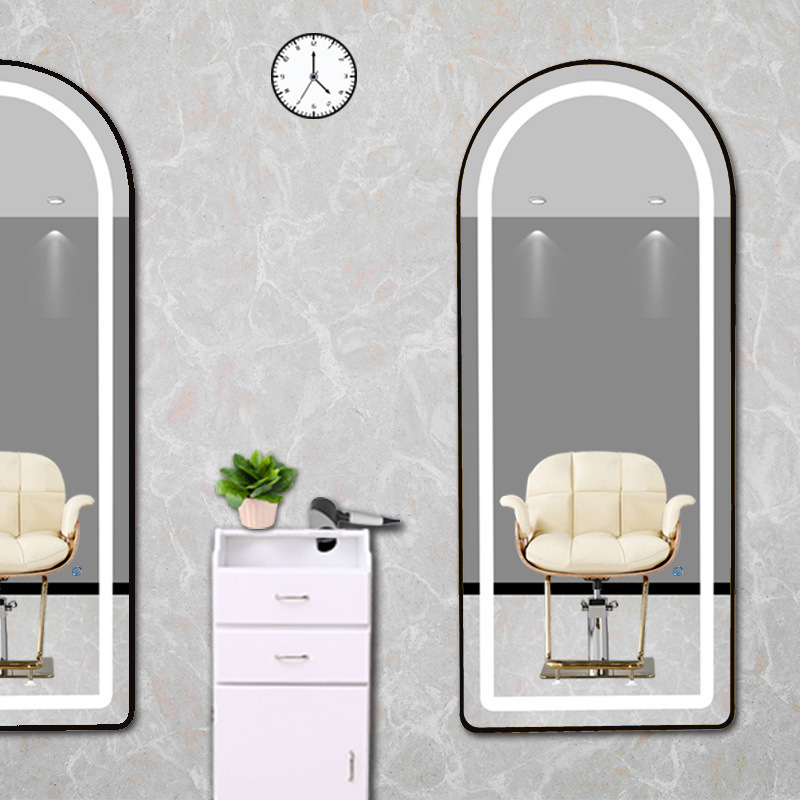 2024 Factory wholesale sale of wall hanging mirrors Modern design wall hanging luxury hairdressing LED mirror salon furniture