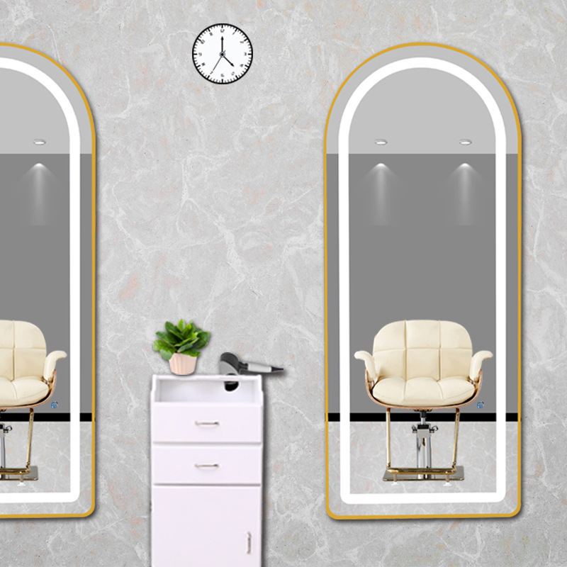 2024 Factory wholesale sale of wall hanging mirrors Modern design wall hanging luxury hairdressing LED mirror salon furniture