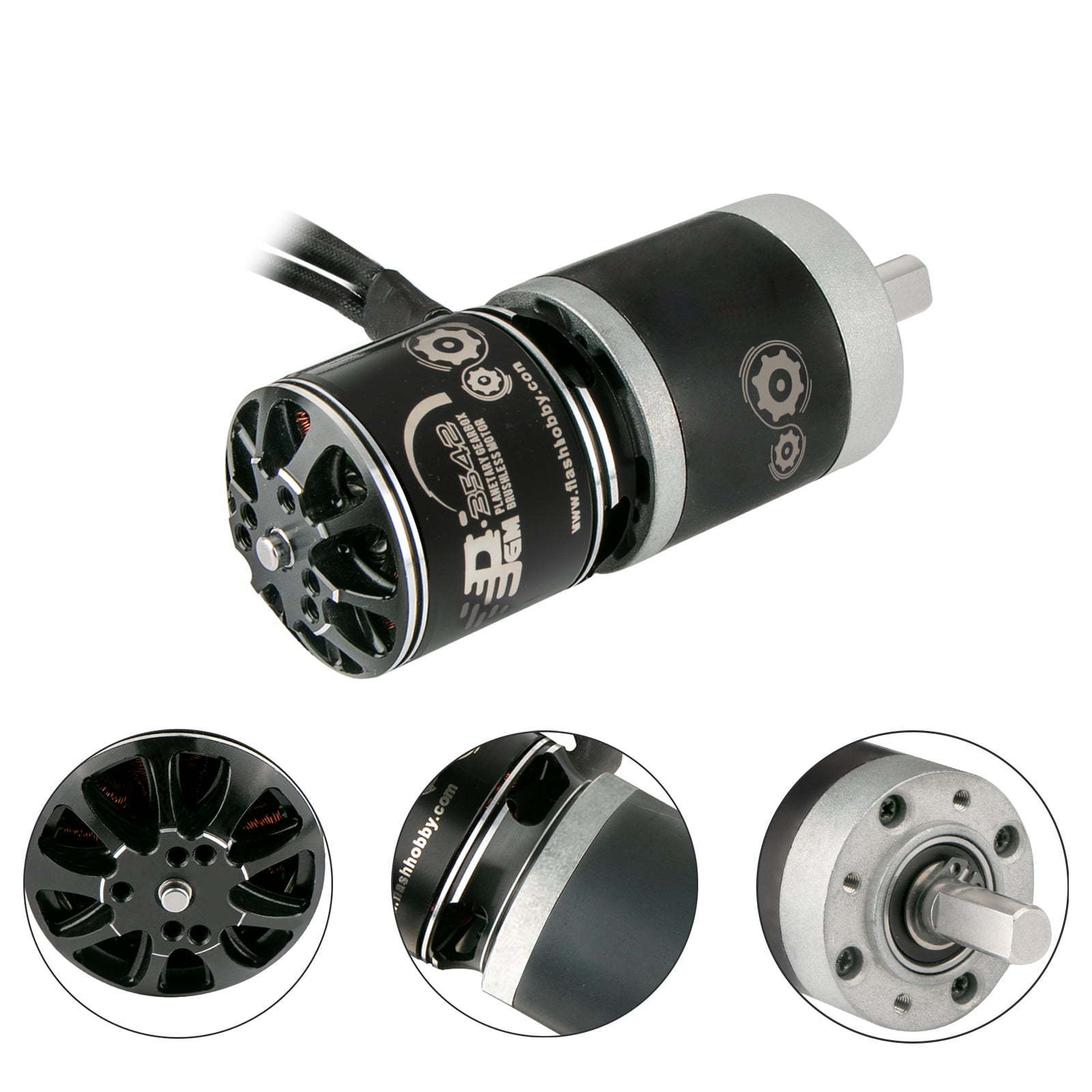 FlashHobby PGM3548 12V 413RPM 36mm Planetary Brushless Gearbox motor for wheelchairs