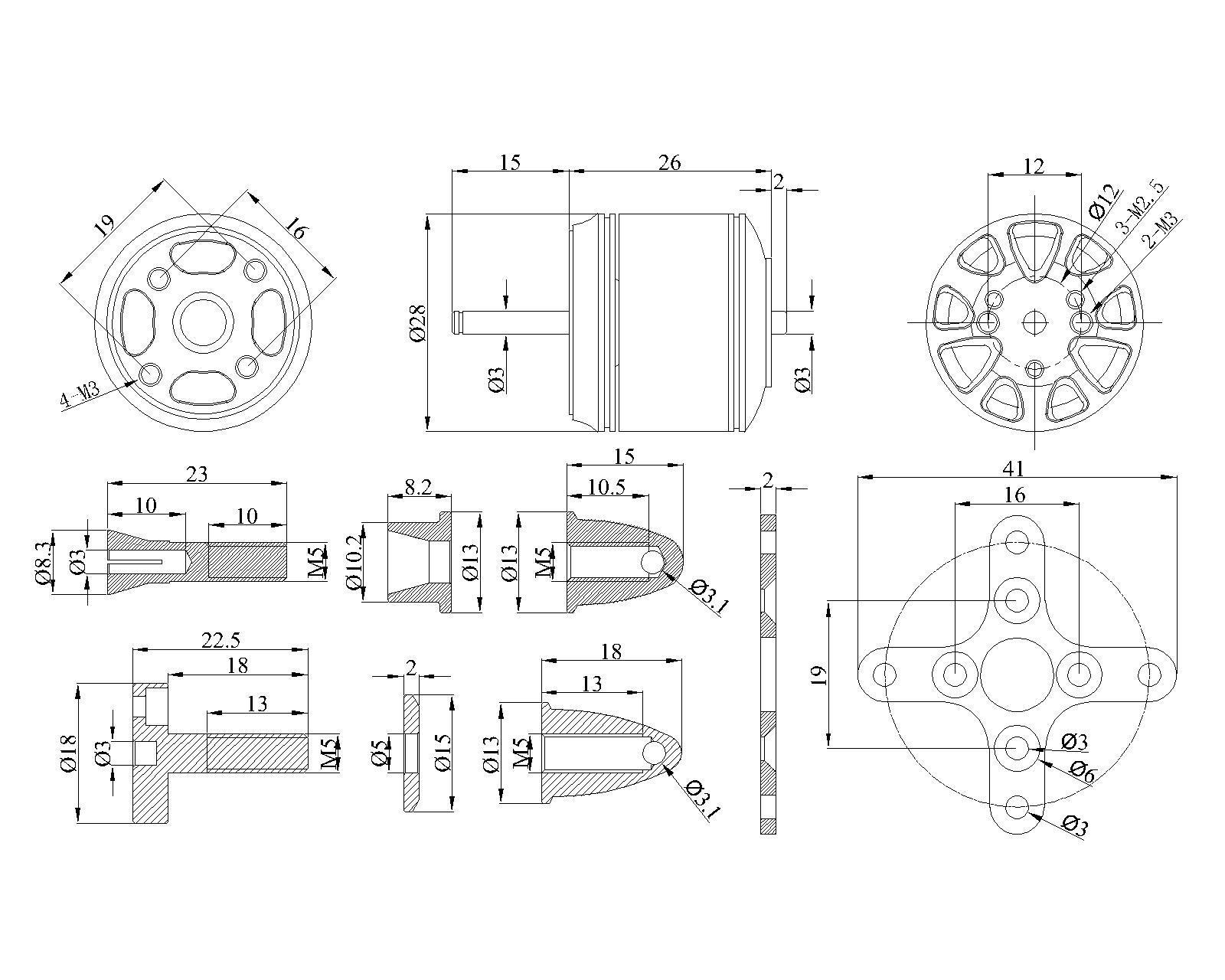 2826 EVO Series 1450KV high torque brushless dc motor 10 hp brushless dc motor model nidec brushless motor