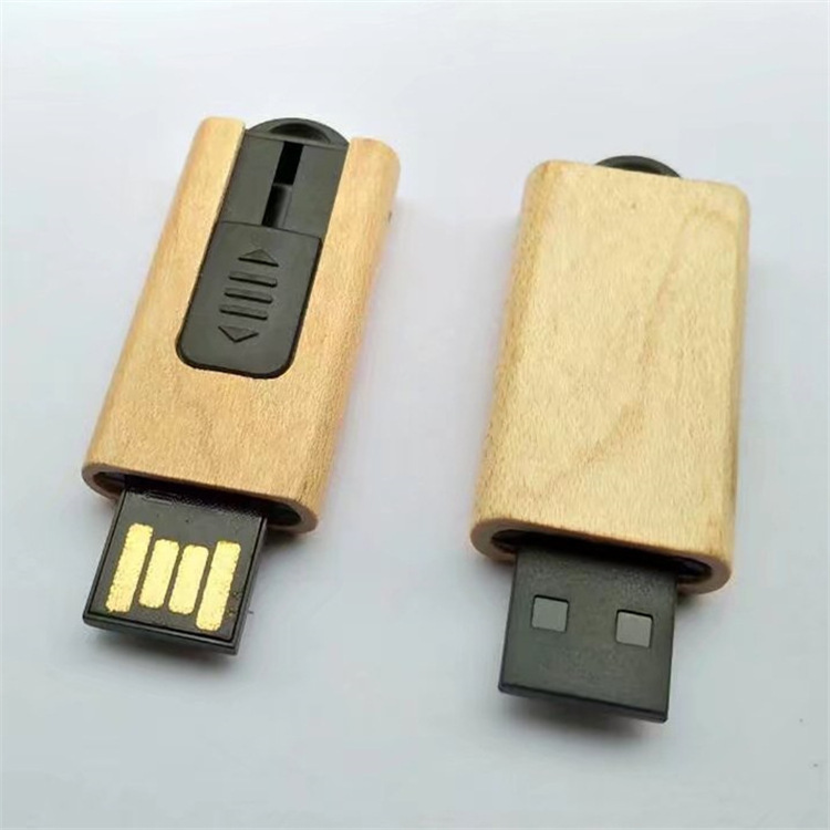 Wood usb stick push & pull  usb 2.0 flash drive with factory price