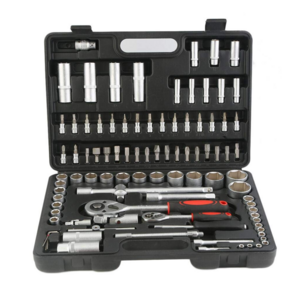 94Pcs Socket Set 1/4"  1/2" socket wrench tool sets Ratchet Handle spanner set in tool blow case auto repair tools