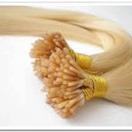 Blonde I tip Hair Extension Micro Bead Hair Extensions From India, Glue in Straight Hair Permanent Extensions U tip / Flat tip