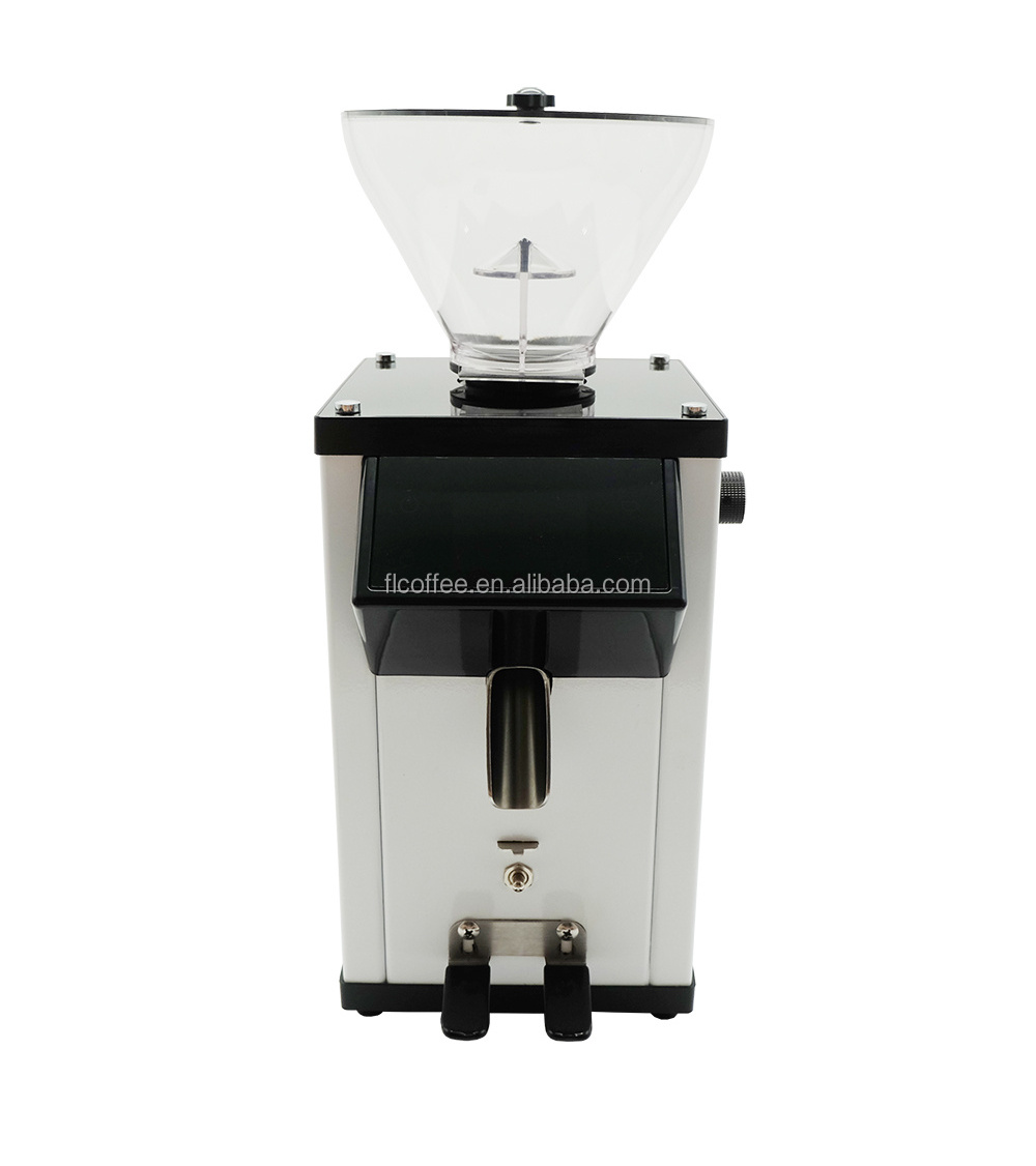 2023 Hot Selling Commercial Flat Burrs LED Touch Screen Electric Coffee Grinder Espresso Coffee Maker LJ-64C Stainless Steel 380