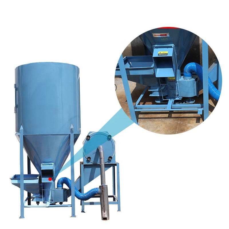 Simple chicken feed making machine feed mix animal food plant poultry feed grinder and mixer for small farm