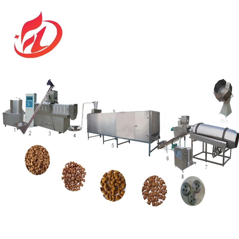 Dry Dog Food Making Cats Food Extruder Machine Fish Feed Production Pet Food Processing Line