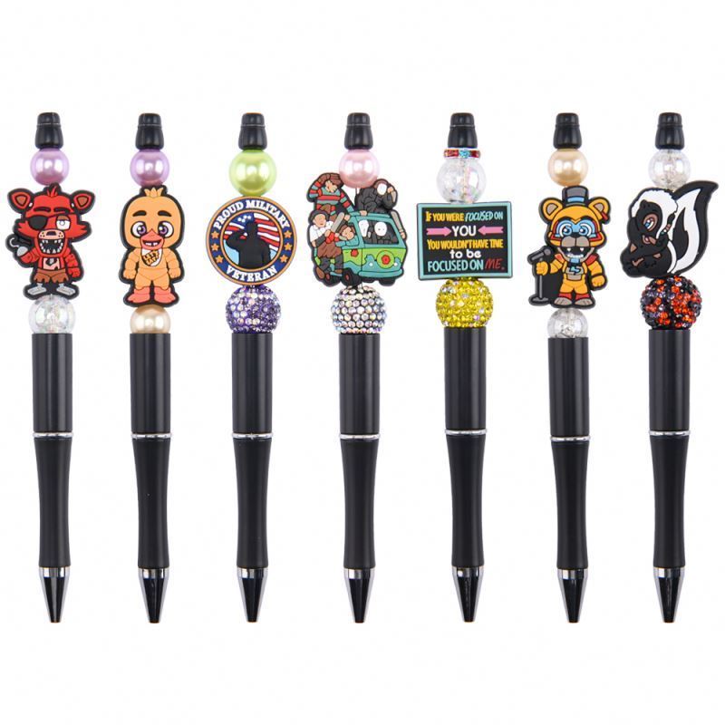 Soft Material Custom pvc cartoon Focal Beads Beaded Pen Charms pvc Beads And Charms For Pen Tops