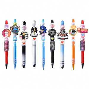 Soft Material Custom pvc cartoon Focal Beads Beaded Pen Charms pvc Beads And Charms For Pen Tops