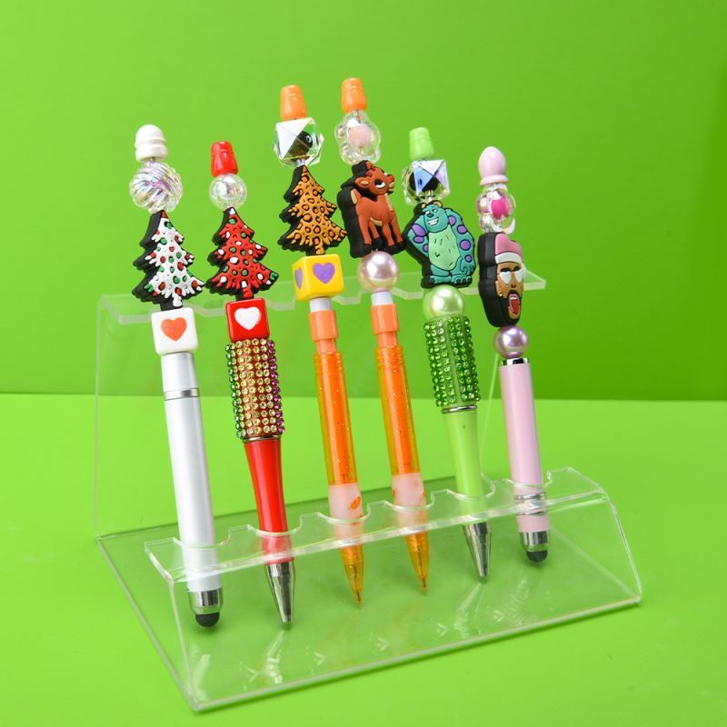 Soft Material Custom pvc cartoon Focal Beads Beaded Pen Charms pvc Beads And Charms For Pen Tops