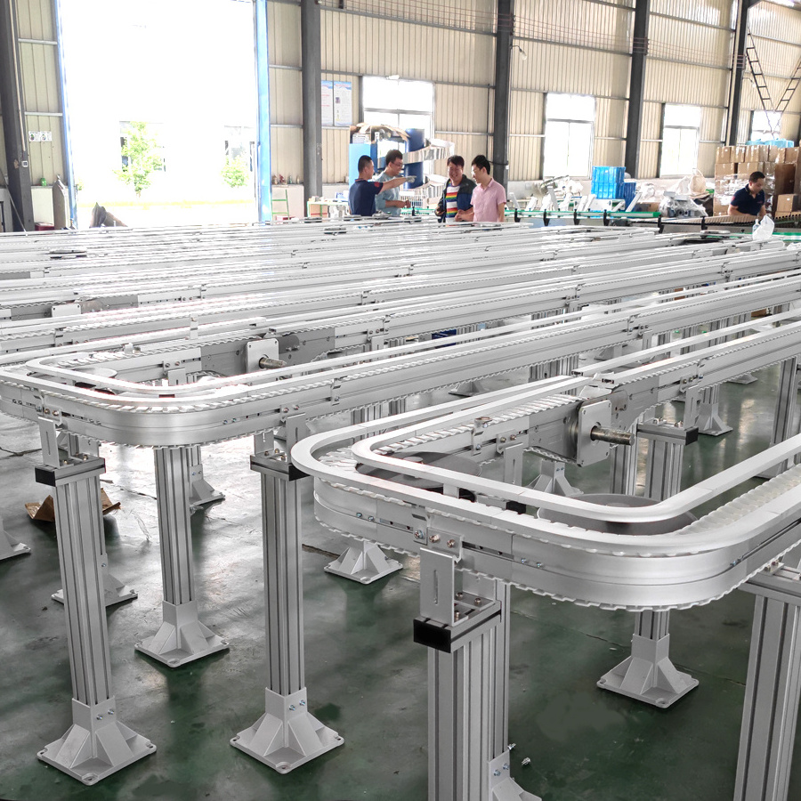 Factory Custom Automatic Operation Belt Conveyor Flexible Chains Conveyor System For Bottled Water Industries