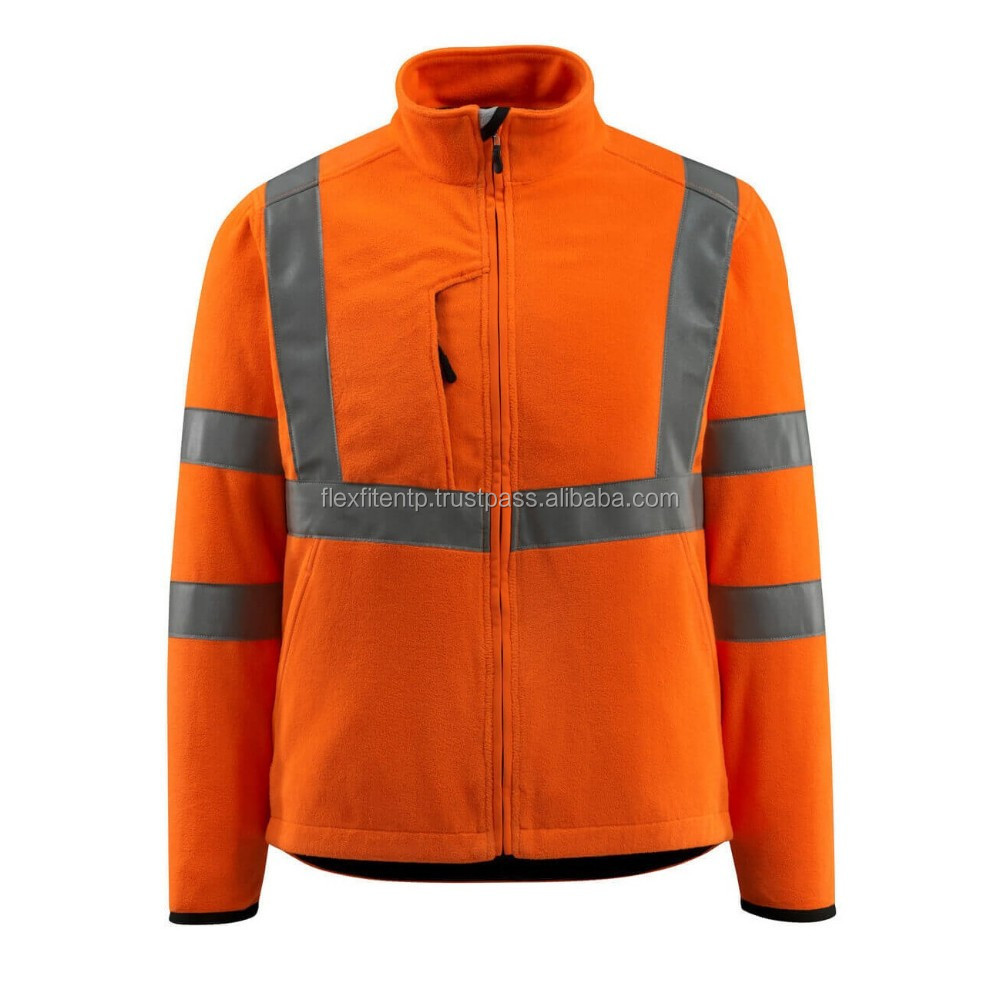 Mens Security Jacket Winter Casual High Visibility Jacket Reflective Tape Safety Security Work Coats and Jackets for Men