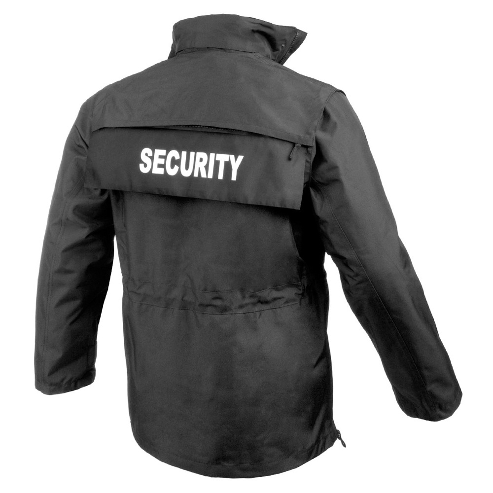 Mens Security Jacket Winter Casual High Visibility Jacket Reflective Tape Safety Security Work Coats and Jackets for Men