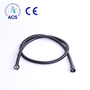 2.5 inch flexible pvc shower hose black anti-twist stainless steel shower hose with brass nut