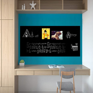 Magnetic Chalkboard Contact Paper for Wall 94 x 48 inch Non-Adhesive Back Chalkboard Wallpaper, Blackboard Wall Sticker with C