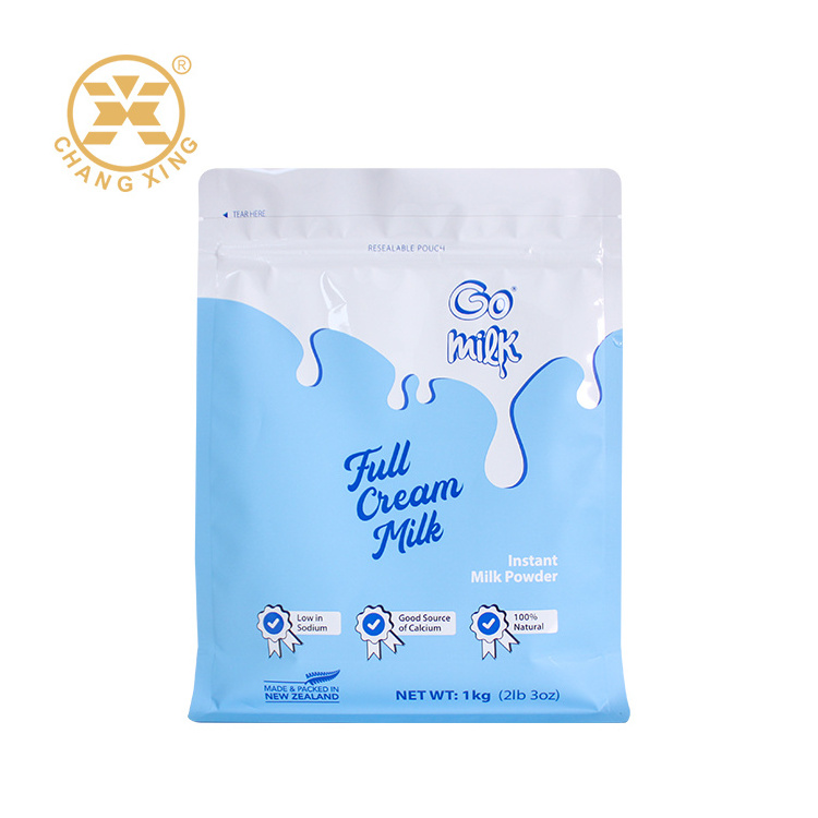 100g 500g 1kg Custom Print Stand Up Zipper Flat Bottom Pouch Milk Sachet Supplements Whey Protein Pouch Powder Packaging Bag