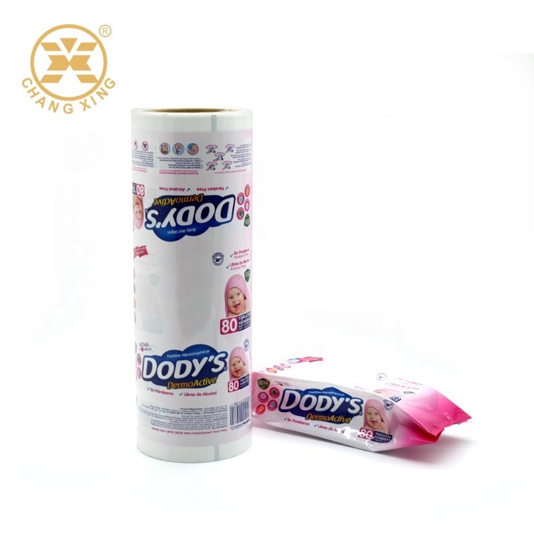 Custom Printed Anti Leak High Barrier Wet Paper Tissue Packaging Roll Film Soap Diapers Alcohol Pad Plastic Wrap Film