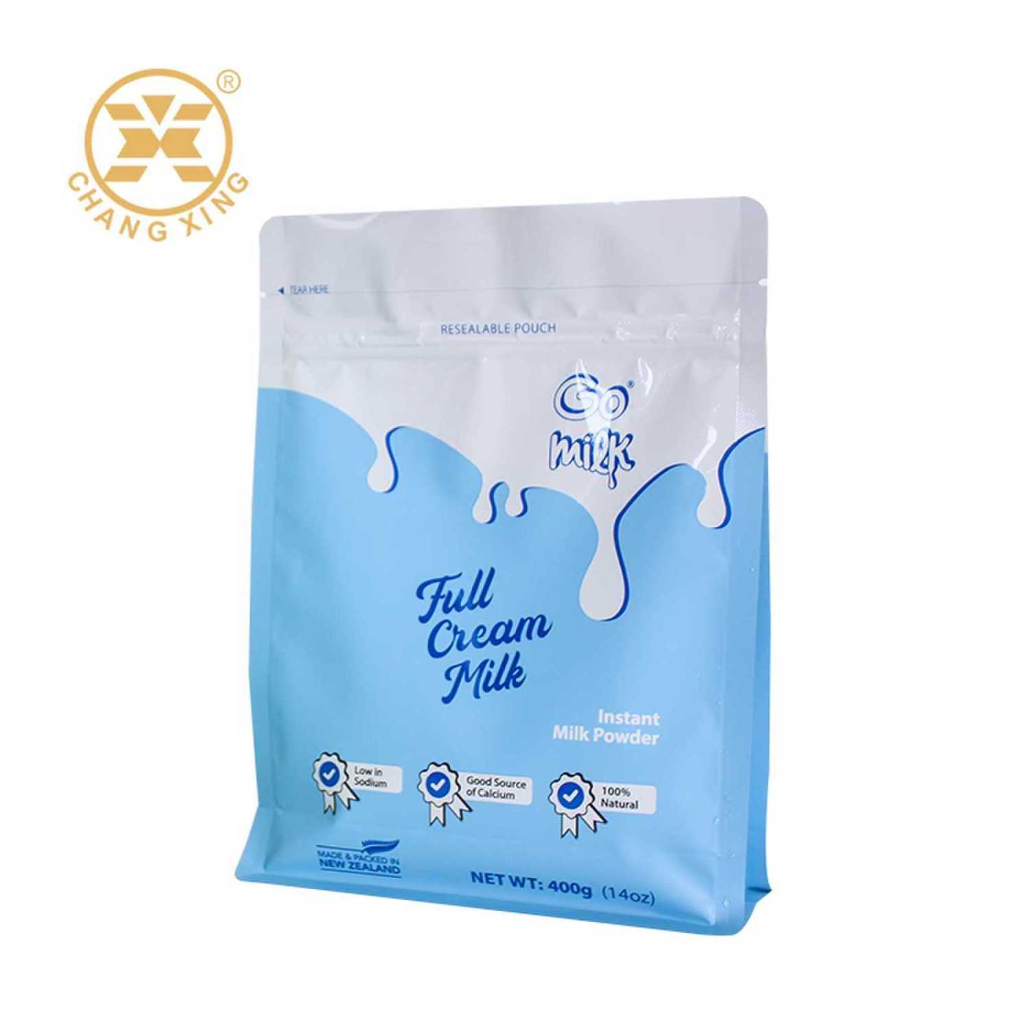 100g 500g 1kg Custom Print Stand Up Zipper Flat Bottom Pouch Milk Sachet Supplements Whey Protein Pouch Powder Packaging Bag