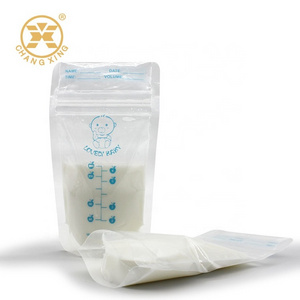 BPA Free Custom Logo 30 Counts 200 ML Leak Proof Zipper Seal Breastmilk Breast Milk Storage Bag