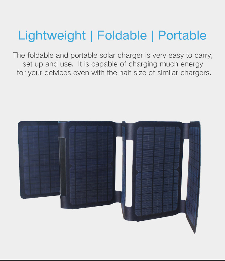 Flexsolar 40 Watt Outdoor High Efficiency Portable Folding Solar Panel For Laptop Notebook Car Battery Tablet PC