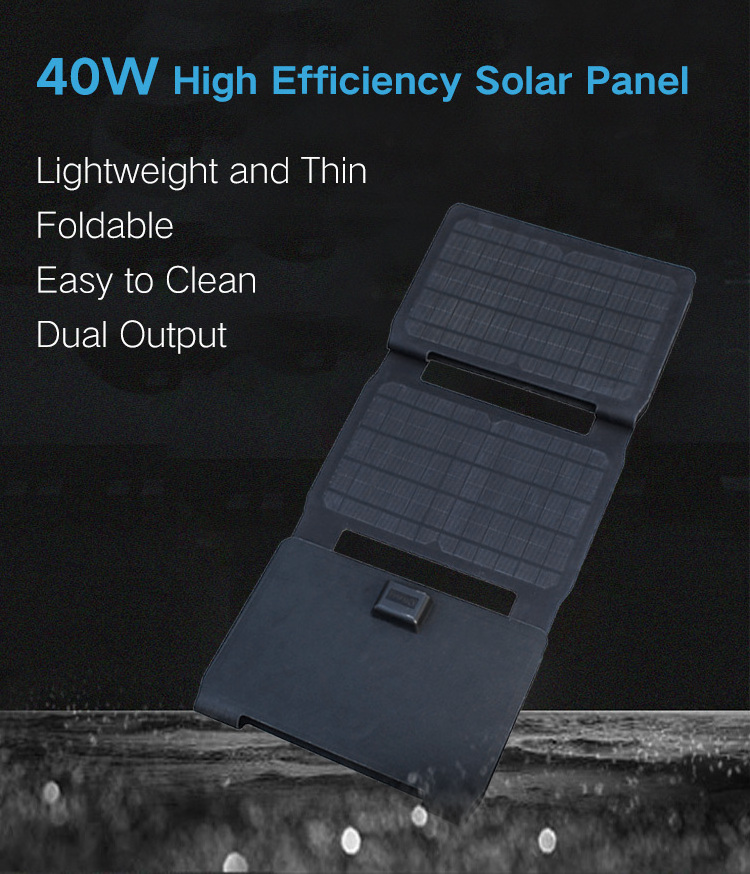 Flexsolar 40 Watt Outdoor High Efficiency Portable Folding Solar Panel For Laptop Notebook Car Battery Tablet PC