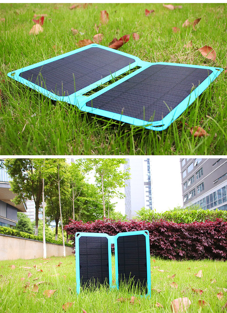 10w portable solar camping hunting fishing power charging solar panel charger for cellphone camera