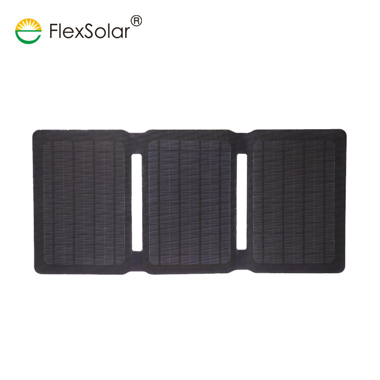 Flextech Fast Charging Foldable Mono Solar Panel Solar Portable Charger 5V 2A Solar Cell Charger Panel 20W For Travelling