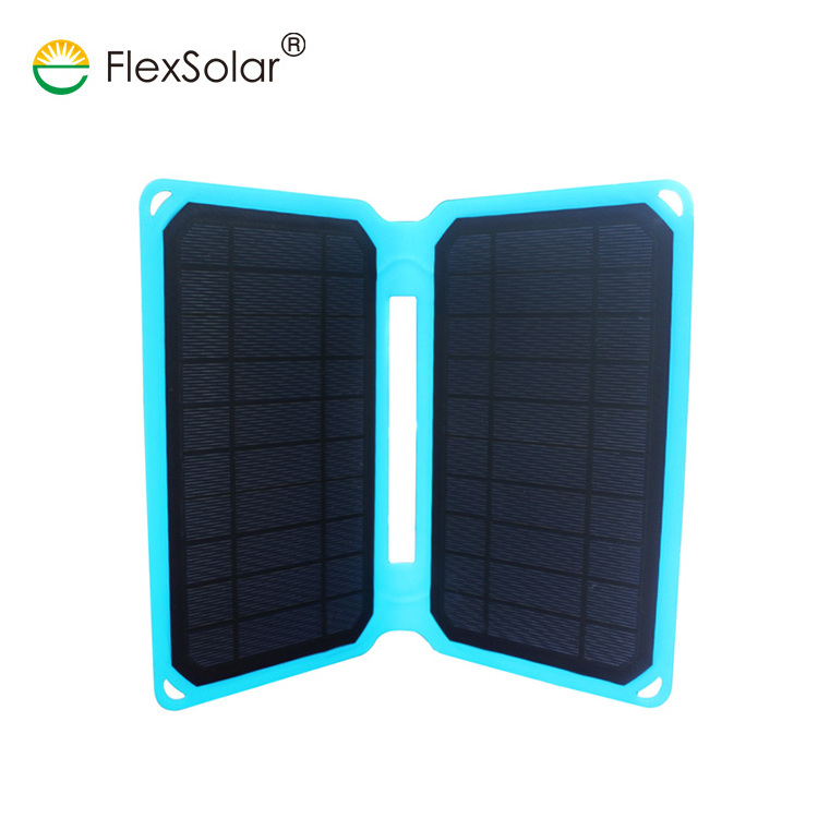 10w portable solar camping hunting fishing power charging solar panel charger for cellphone camera