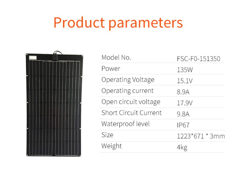 Flexsolar ETFE Flexible Frameless 100W 12V 18V Solar Panels