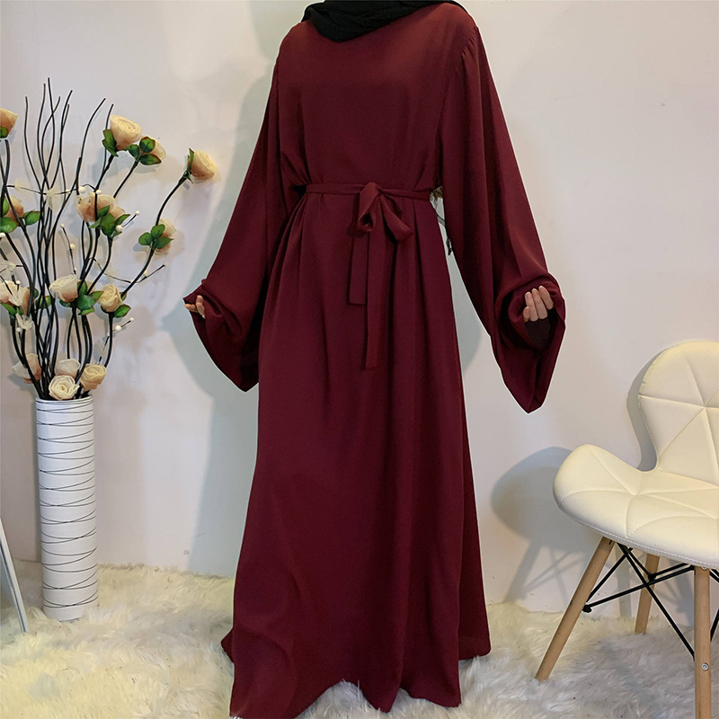 2024 Eid New Abaya Design Arab Turkish Jilbab qatar abaya designs Muslim Women Islamic Dresses Plain Color Elegant Abaya