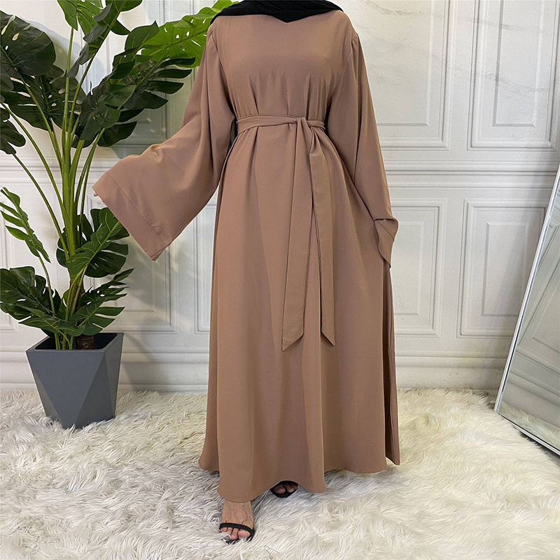 2024 Eid New Abaya Design Arab Turkish Jilbab qatar abaya designs Muslim Women Islamic Dresses Plain Color Elegant Abaya