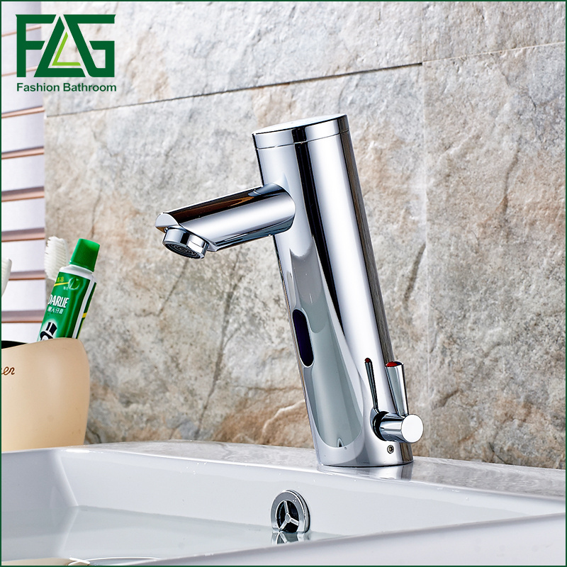 Brass Single Hole Water Saving Touchless Infrared Basin Sink Water Tap Automatic Sensor Faucets