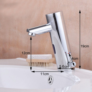 Brass Single Hole Water Saving Touchless Infrared Basin Sink Water Tap Automatic Sensor Faucets