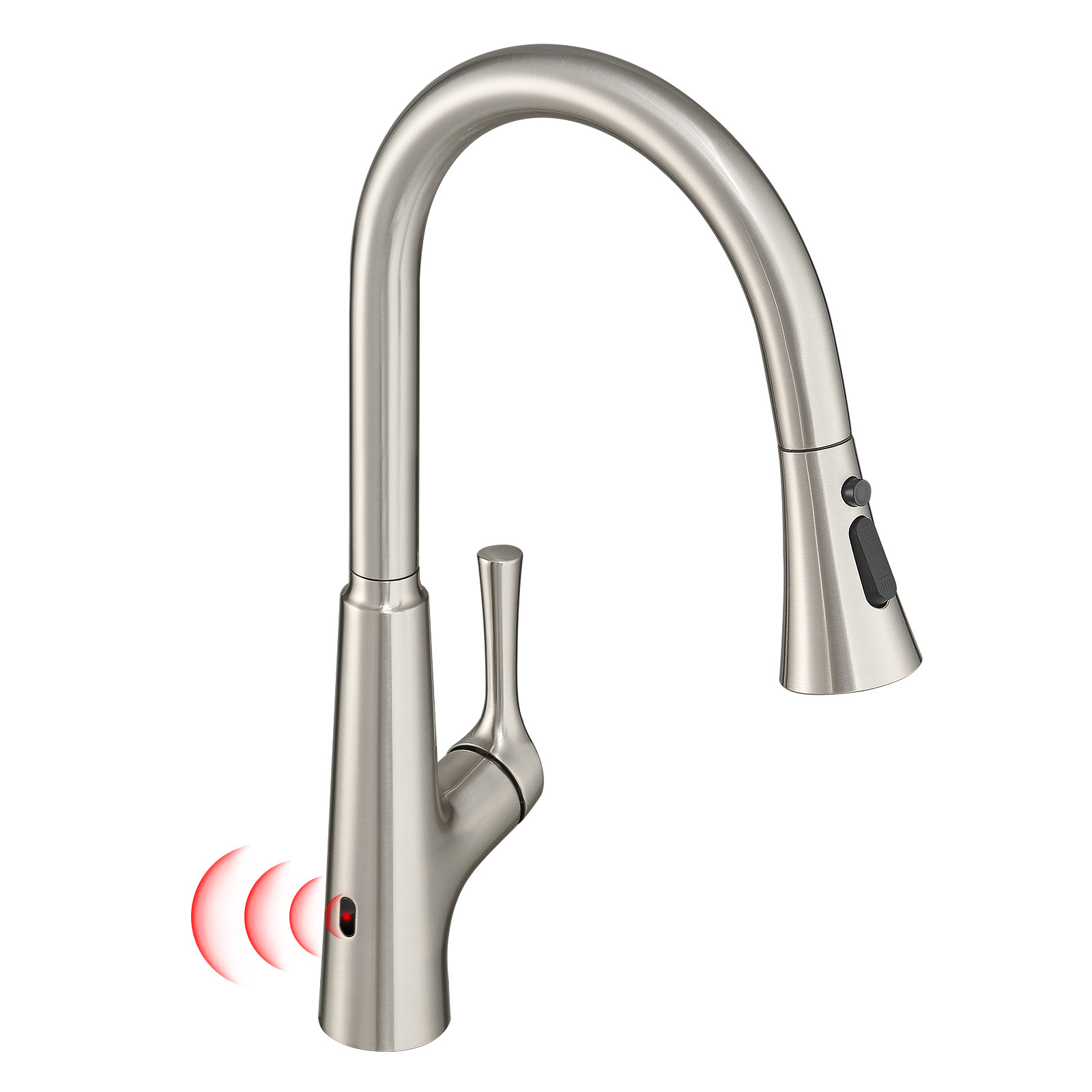 Sensor Kitchen Faucet New Modern Ceramic Hot Cold Water Mixer Polished Basin Faucets Style Brushed Nickel 304 Stainless Steel