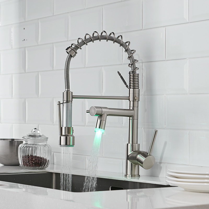 Fancy Swivel Kitchen Sink Mixer Faucet With LED Light